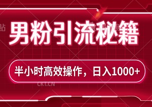 男粉引流秘籍：半小时高效操作，日入1000+，流量持续飙升的正规玩法！-二八网赚