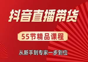 抖音直播带货，55节精品课程，带你玩转抖店运营，从新手到专家一步到位！-二八网赚