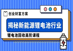 揭秘新能源锂电池行业：创业财富方案与锂电池回收高阶课程-二八网赚