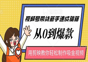 从0到爆款，视频号带货新手速成秘籍——用剪映教你轻松制作吸金视频-二八网赚