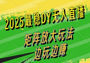 2025最稳DY无人直播：矩阵放大玩法，边玩边赚，两年退休计划启动！-二八网赚
