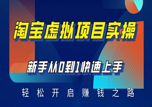 淘宝虚拟项目实操指南，新手从0到1快速上手，轻松开启赚钱之路-二八网赚