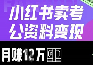 小红书考公资料变现攻略，单价10-100，日销无上限！-二八网赚