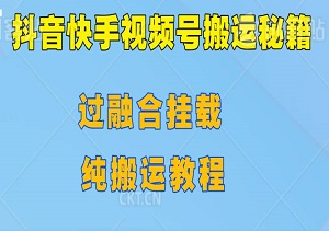 抖音快手视频号搬运秘籍，过融合挂载，纯搬运教程-二八网赚