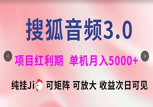 搜狐音频挂机3.0：独家矩阵放大技术，稳定月入5000+的秘密全解析！-二八网赚