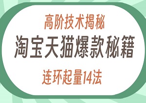 淘宝天猫爆款秘籍，高阶技术揭秘！连环起量14法，手把手教你打爆店铺流量！-二八网赚
