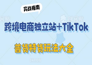 跨境电商独立站+TikTok全域营销实战指南！2025年普货特货玩法大全，小白也能快速上手赚美金！-二八网赚