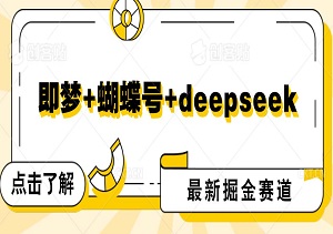 即梦+蝴蝶号+deepseek最新掘金赛道，月入过W，小白跟着操作也能做到-二八网赚