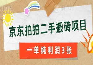 京东拍拍二手搬砖项目，一单纯利润3张，操作简单，小白兼职副业首选-二八网赚