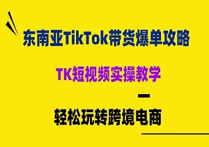 东南亚TikTok带货爆单攻略：TK短视频实操教学，新手也能轻松玩转跨境电商！-二八网赚