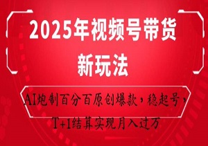2025年视频号带货新玩法：AI炮制百分百原创爆款，稳起号，T+1结算实现月入过万-二八网赚