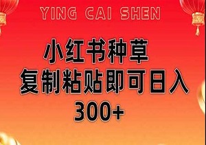 小红书种草无脑操作复制粘贴即可日入300+-二八网赚