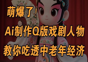 用Ai制作Q版戏剧人物，手把手教你吃透中老年经济，5分钟一个成品，多渠道变现-二八网赚