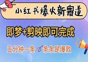 小红书爆火新赛道，即梦+剪映即可完成，五分钟一条，条条是爆款-二八网赚
