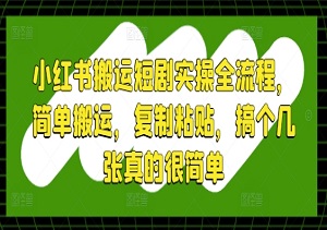 无脑搬运短剧！小红书冷门玩法，单号日入300+（附完整教程）-二八网赚