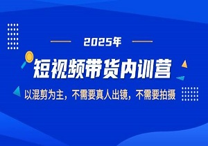 2025短视频带货新风口！纯混剪0拍摄，单号月销5W+，小白3天速成-二八网赚