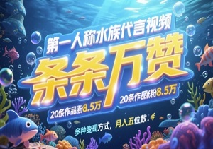 我靠拍鱼缸爆火！20条作品狂涨7.8W粉，月入5位数变现秘籍大公开-二八网赚