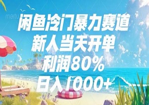 闲鱼冷门暴力赛道，新人当天开单，利润80%，日入几张，长期可做【揭秘】-二八网赚