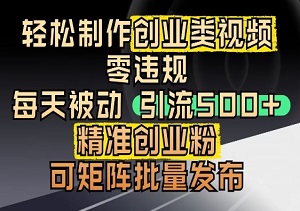 抖音引流创业粉，几分钟一个视频，非常暴力，小白直接可上手操作-二八网赚